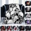 Flower Skull 3D Print  Blanket Sofa  Blankets for Beds Super Soft Warm Blanket Cover Flannel Throw Blanket Fleece Blanket
