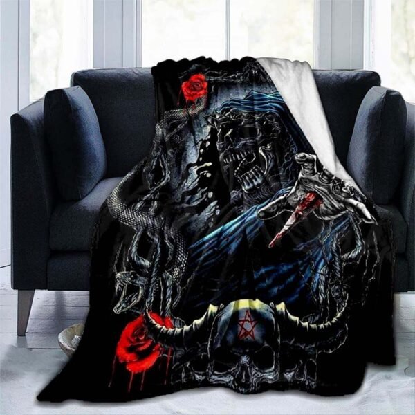 Flower Skull 3D Print  Blanket Sofa  Blankets for Beds Super Soft Warm Blanket Cover Flannel Throw Blanket Fleece Blanket