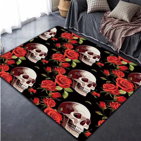 Flower skull Carpets for Living Room 3D Printed  Rugs for Bedroom and Office Soft Non Slip Modern Carpet