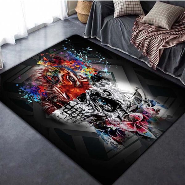 Flower skull Carpets for Living Room 3D Printed  Rugs for Bedroom and Office Soft Non Slip Modern Carpet