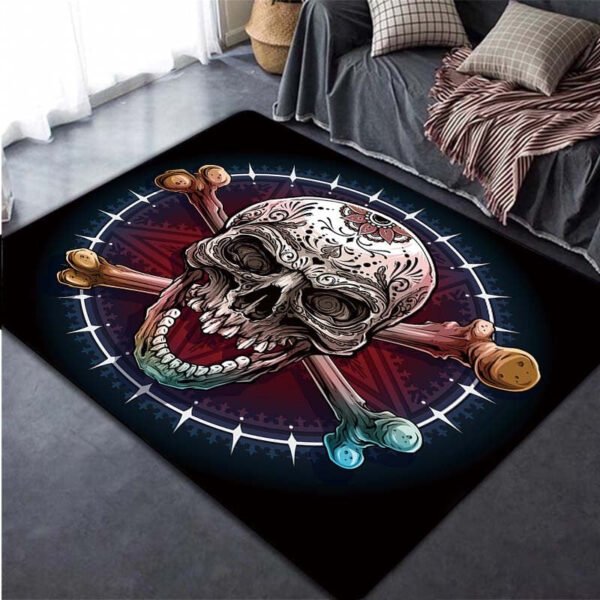 Flower skull Carpets for Living Room 3D Printed  Rugs for Bedroom and Office Soft Non Slip Modern Carpet
