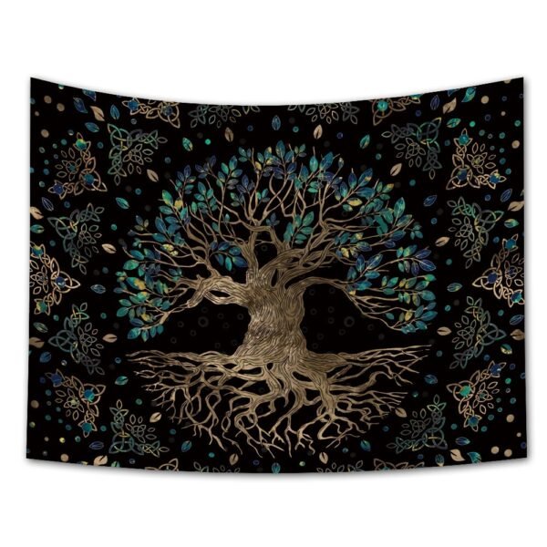Forest Tapestry Nature Tree Popular elves Wall Hanging Green Family Tree Tapestry Sun and Moon Beach Blanket Home Decor
