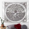Forest Tapestry Nature Tree Popular elves Wall Hanging Green Family Tree Tapestry Sun and Moon Beach Blanket Home Decor