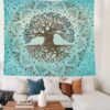 Forest Tree Tapestries Wall Hanging Psychedelic Moon Tapestry for Bedroom Dorm College Tapestry Indie Room Wall Decor Aesthetic