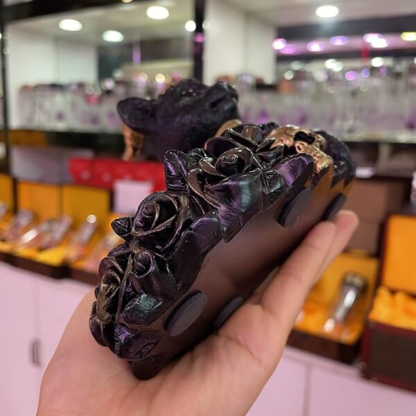 Fortune Cat Skull Black Lucky Cats Display Stand for Crystal Ball Base Holder Resin Figurines Statue Ornament for 60-80mm Sphere