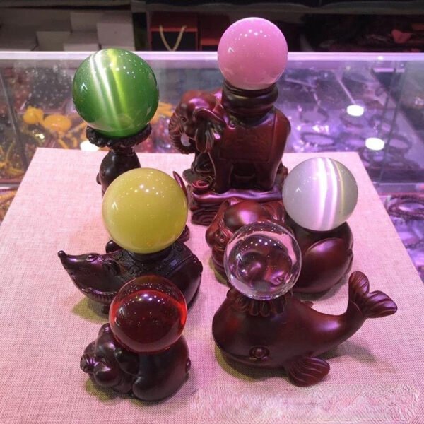 Fortune Crystal Ball Holder Resin Dolphin Whale Rat Pig Display Stand Collectibles Nature Series Resin Crafts Ornaments