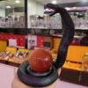Fortune Snake Lucky Mascot Resin Cobra Statue Living Room Wine Cabinet Decoration Crystal Ball Display Stand Crafts Ornaments