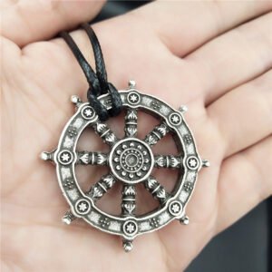 Viking Magic~Free Ship Wheel Of Life Samsara Buddhist Talisman And Amulet Pendant Buddha Necklace Dharma Religious Indian Jewelry