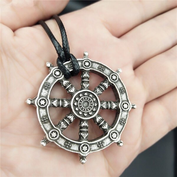 Viking Magic~Free Ship Wheel Of Life Samsara Buddhist Talisman And Amulet Pendant Buddha Necklace Dharma Religious Indian Jewelry