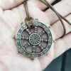 Viking Magic~Free Ship Wheel Of Life Samsara Buddhist Talisman And Amulet Pendant Buddha Necklace Dharma Religious Indian Jewelry