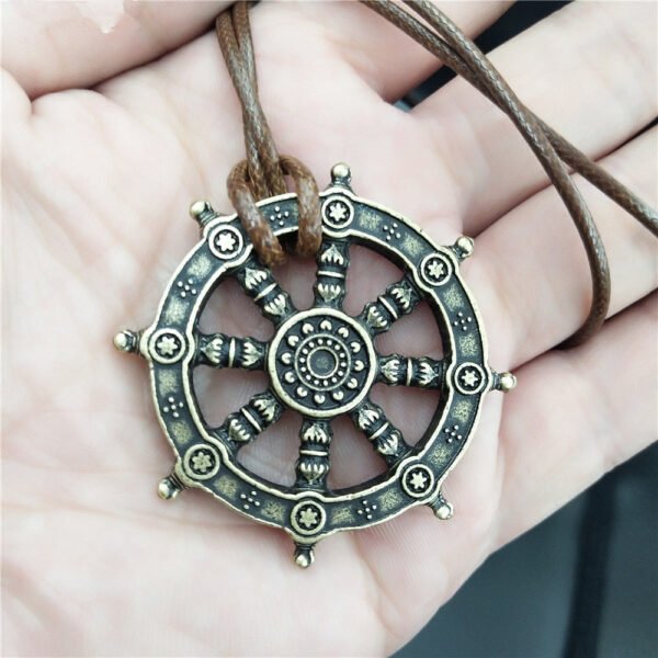 Viking Magic~Free Ship Wheel Of Life Samsara Buddhist Talisman And Amulet Pendant Buddha Necklace Dharma Religious Indian Jewelry