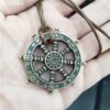 Viking Magic~Free Ship Wheel Of Life Samsara Buddhist Talisman And Amulet Pendant Buddha Necklace Dharma Religious Indian Jewelry