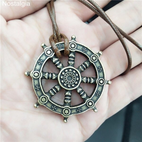 Viking Magic~Free Ship Wheel Of Life Samsara Buddhist Talisman And Amulet Pendant Buddha Necklace Dharma Religious Indian Jewelry