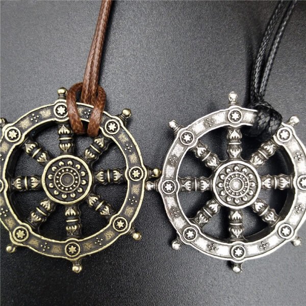 Viking Magic~Free Ship Wheel Of Life Samsara Buddhist Talisman And Amulet Pendant Buddha Necklace Dharma Religious Indian Jewelry