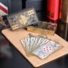 55pcs/set waterproof plastic pvc poker card deck collective gold edge playing cards set   Game related