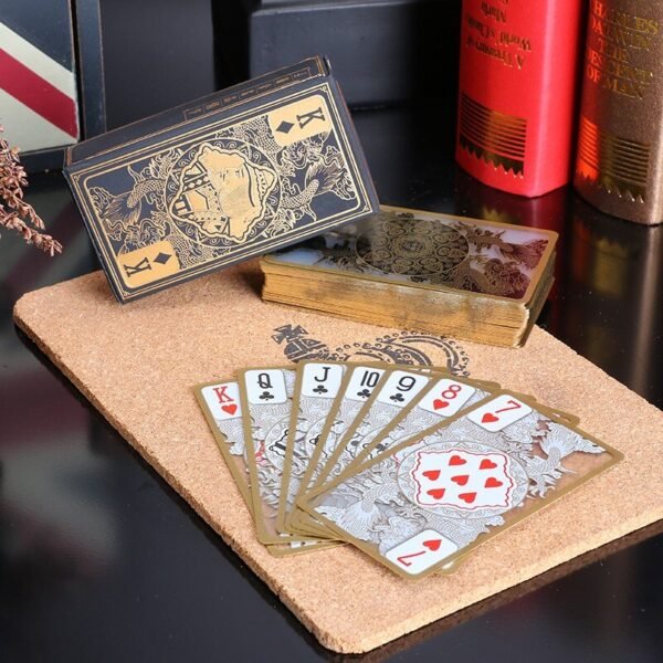 55pcs/set waterproof plastic pvc poker card deck collective gold edge playing cards set   Game related