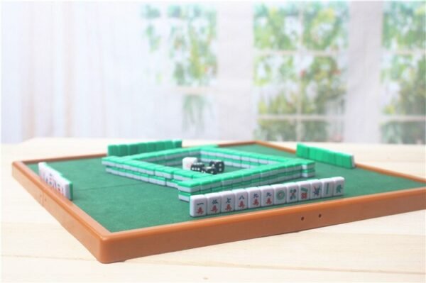 Mini Mahjong portable Small Travel Mahjong set Mahjiang tiles with table traditional chinese family game   Game related