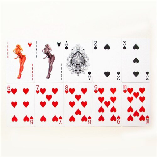 plastic pvc poker pretty lady red color waterproof playing cards high quality present pokers   Game related