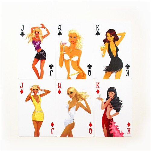 plastic pvc poker pretty lady red color waterproof playing cards high quality present pokers   Game related