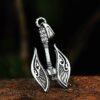 Stainless Steel Viking Warrior Shield Axe Pendant With Detail Tooth Necklace Punk Style Rock Party Jewelry