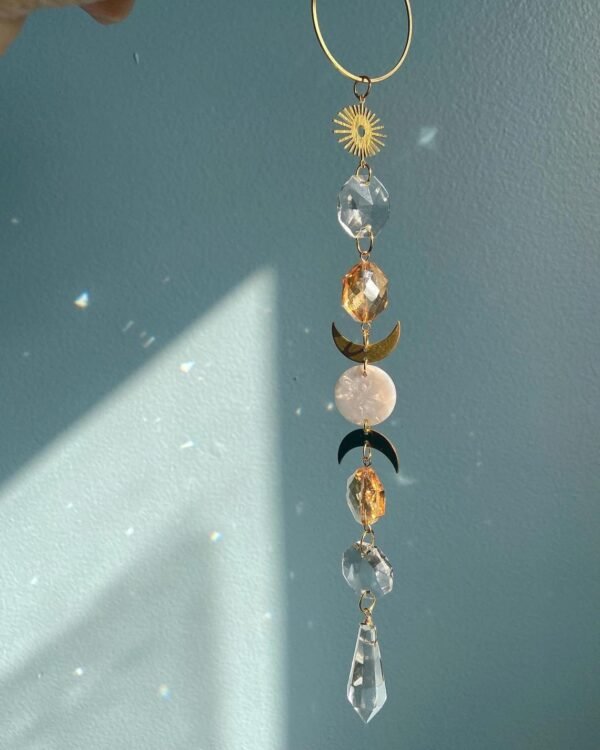 Full Moon Sun Catcher Crystal Light Catcher Handmade Catcher Witchy Suncatcher Prism|rainbow Maker