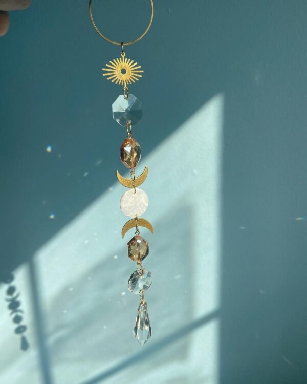 Full Moon Sun Catcher Crystal Light Catcher Handmade Catcher Witchy Suncatcher Prism|rainbow Maker