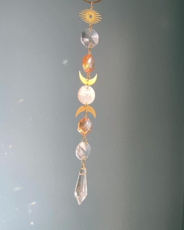 Full Moon Sun Catcher Crystal Light Catcher Handmade Catcher Witchy Suncatcher Prism|rainbow Maker