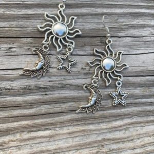 GODDESSES Earrings - Pagan Jewelry,sun and Moon, Wicca,Moon Jewelry,Goddesses