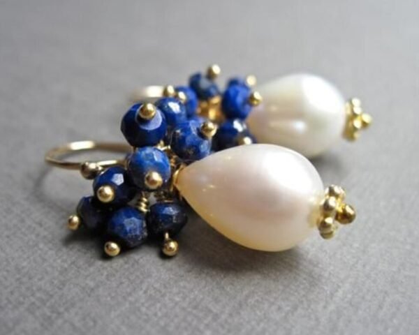 Genuine Ruby Earrings, Sterling Silver Jewelry, Real Chalcedony, Aqua Gemstones, Red and Pink, Cluster Ear Rings