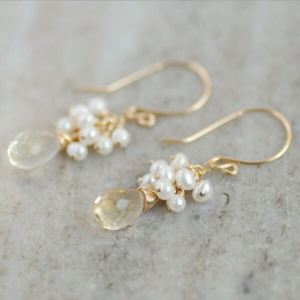 Genuine Ruby Earrings, Sterling Silver Jewelry, Real Chalcedony, Aqua Gemstones, Red and Pink, Cluster Ear Rings