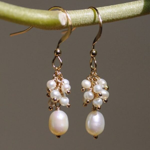 Genuine Ruby Earrings, Sterling Silver Jewelry, Real Chalcedony, Aqua Gemstones, Red and Pink, Cluster Ear Rings