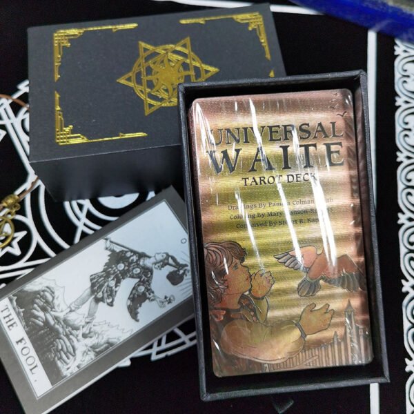 Gift Box Luxury Set Gold Foil Tarot Card Hot Stamping PVC Waterproof Wear-resistant Board Game Solitaire Divination Chess
