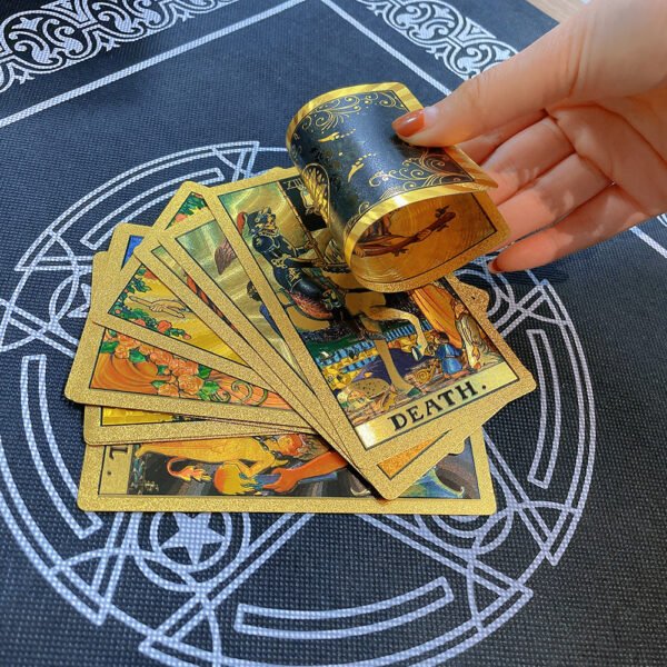 Gift Box Luxury Set Gold Foil Tarot Card Hot Stamping PVC Waterproof Wear-resistant Board Game Solitaire Divination Chess