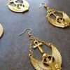 Goddess Isis Earrings, Ancient Egyptian Jewelry, Ankh Hieroglyphs