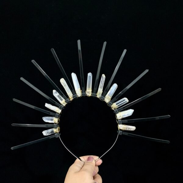 Goddess crown Raw crystal crown headband Wicca  wedding holiday crown charm gift