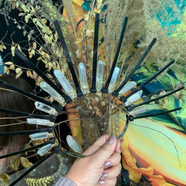 Goddess crown Raw crystal crown headband Wicca  wedding holiday crown charm gift