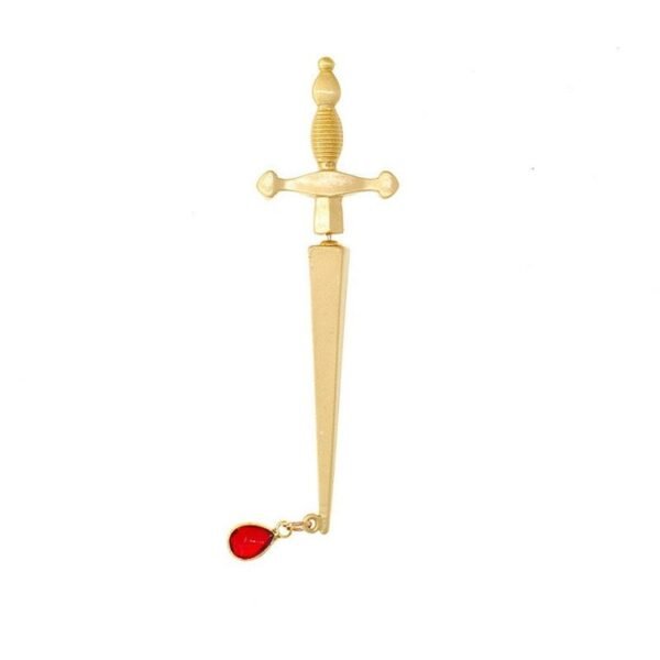 Gold Colour Silver Colour Sword Earrings Go Through Ear Stud
