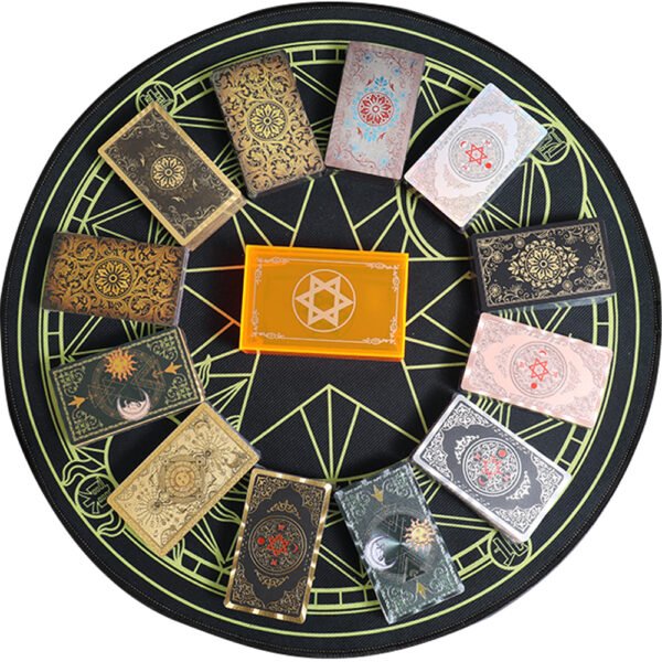 Gold Foil Tarot Brand 12 * 7cm Orange Mysterious Crystal Box Set