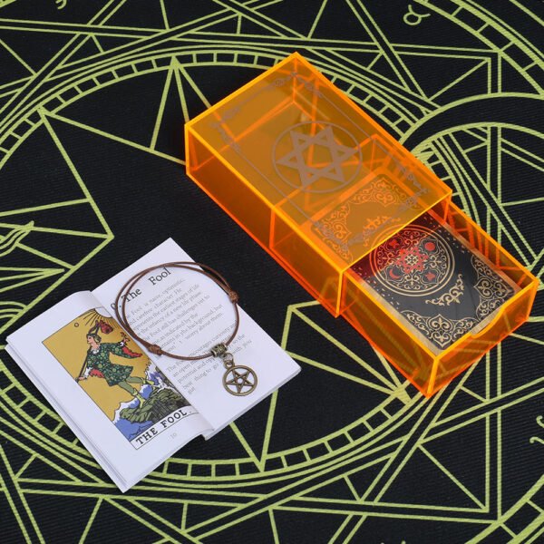 Gold Foil Tarot Brand 12 * 7cm Orange Mysterious Crystal Box Set