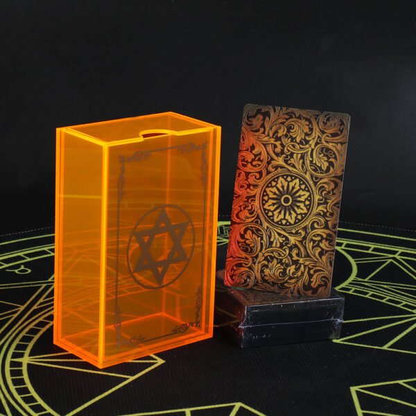 Gold Foil Tarot Brand 12 * 7cm Orange Mysterious Crystal Box Set