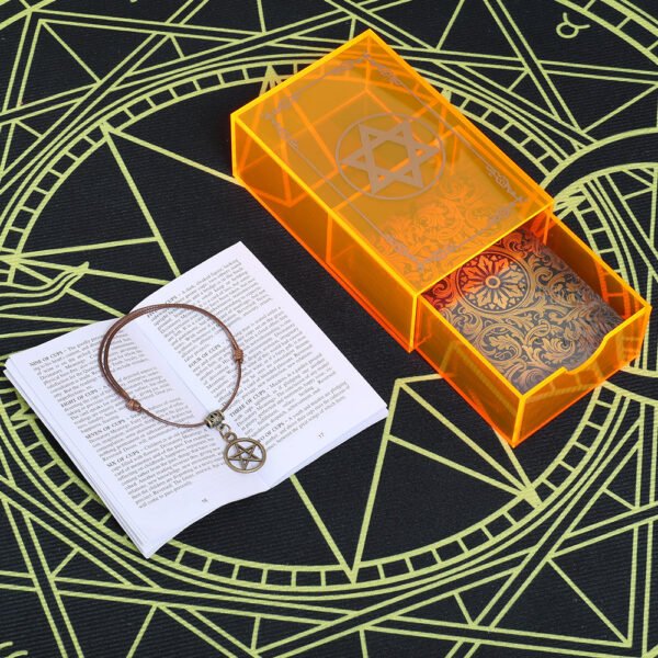 Gold Foil Tarot Brand 12 * 7cm Orange Mysterious Crystal Box Set