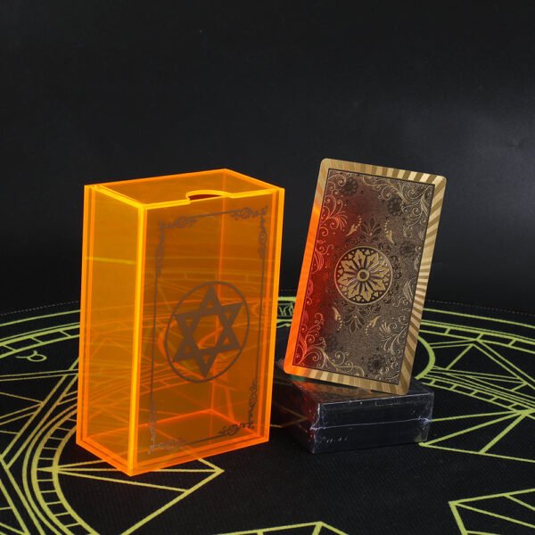 Gold Foil Tarot Brand 12 * 7cm Orange Mysterious Crystal Box Set