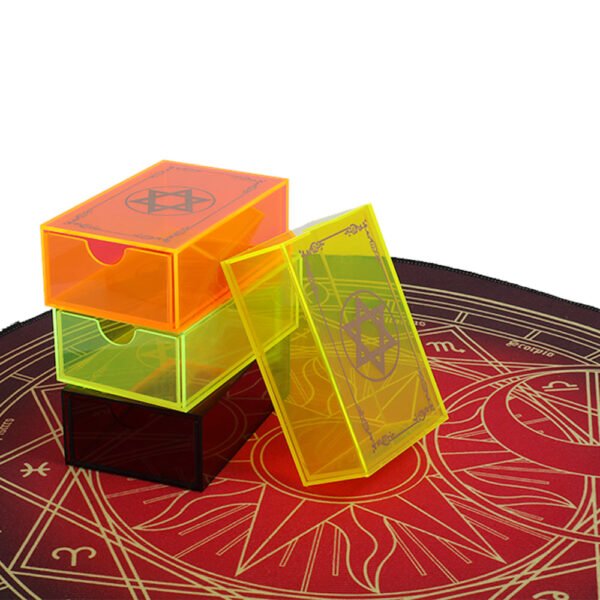 Gold Foil Tarot Brand 12 * 7cm Orange Mysterious Crystal Box Set