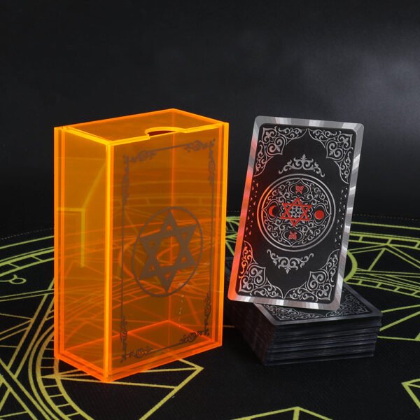 Gold Foil Tarot Brand 12 * 7cm Orange Mysterious Crystal Box Set