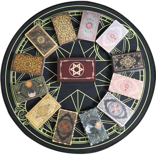 Gold Foil Tarot Card 12 * 7cm Dark Red Crystal Box Set Chess Board Game Waterproof and Wear-resistant Tape Manual