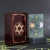 Gold Foil Tarot Card 12 * 7cm Dark Red Crystal Box Set Chess Board Game Waterproof and Wear-resistant Tape Manual