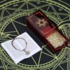 Gold Foil Tarot Card 12 * 7cm Dark Red Crystal Box Set Chess Board Game Waterproof and Wear-resistant Tape Manual