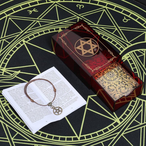 Gold Foil Tarot Card 12 * 7cm Dark Red Crystal Box Set Chess Board Game Waterproof and Wear-resistant Tape Manual