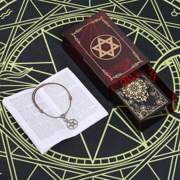 Gold Foil Tarot Card 12 * 7cm Dark Red Crystal Box Set Chess Board Game Waterproof and Wear-resistant Tape Manual
