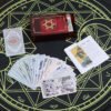 Gold Foil Tarot Card 12 * 7cm Dark Red Crystal Box Set Chess Board Game Waterproof and Wear-resistant Tape Manual